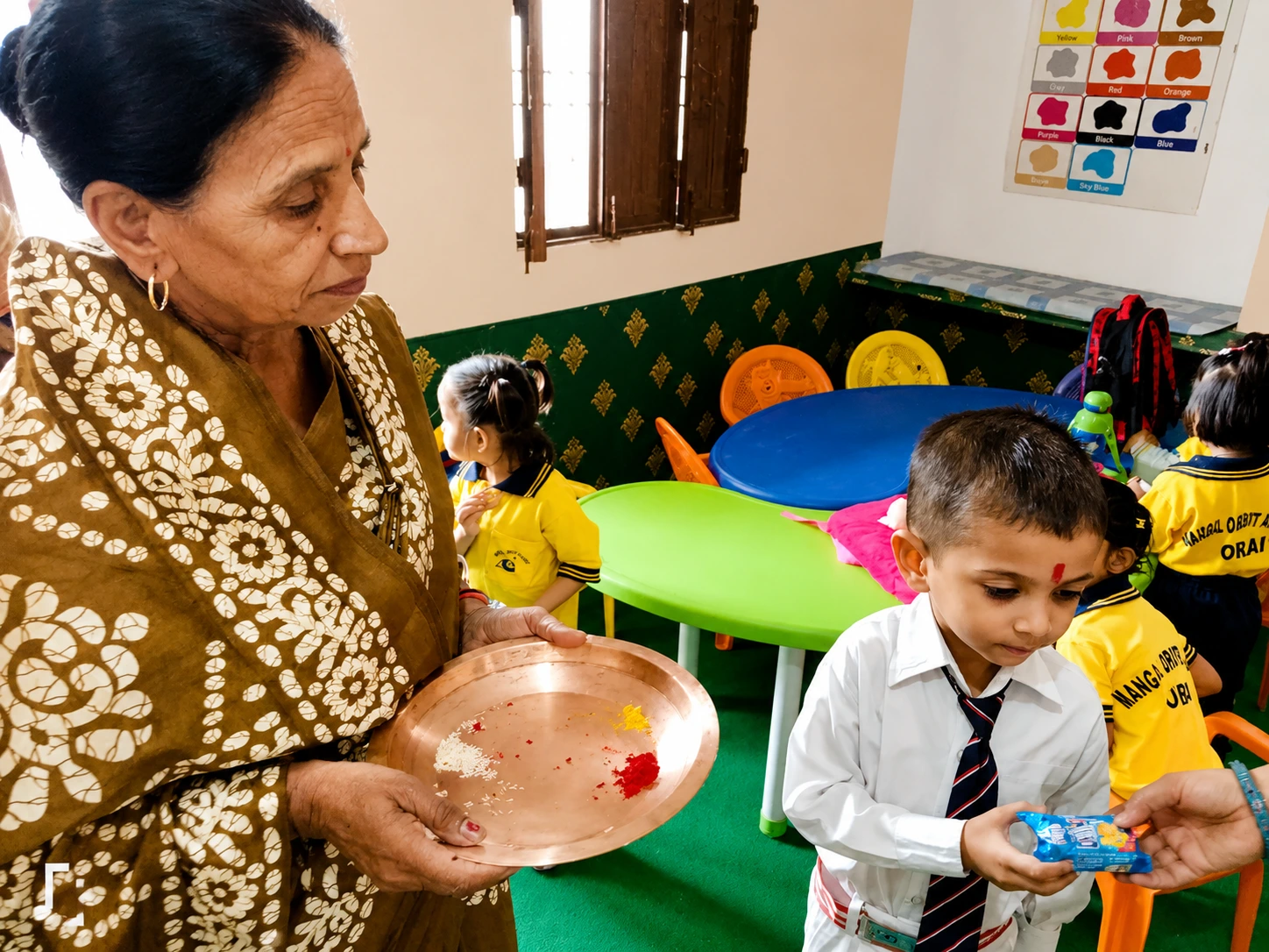 New Session Begins with a Traditional Tilak Welcome at Mangal Orbit Academy